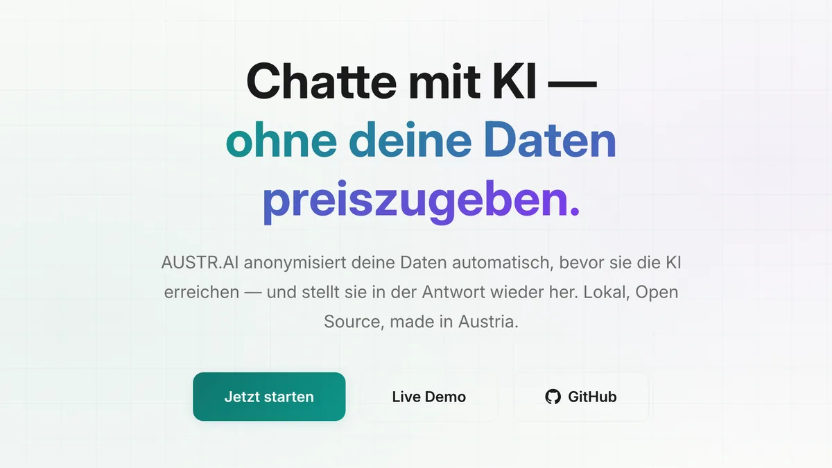AUSTR.AI - Chatte mit Ki, ohne deine Daten preiszugeben